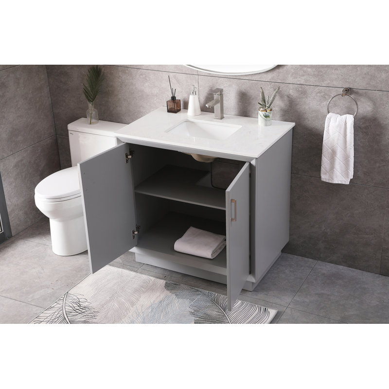 Meuble-lavabo simple 36 po Hayes, Gris