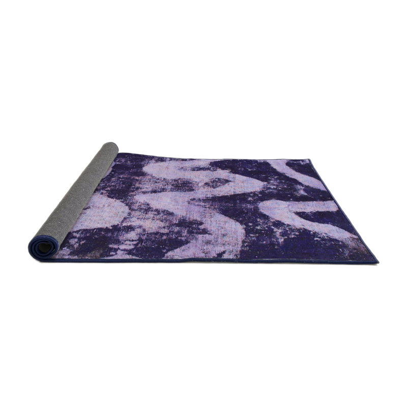 Tapis décoratif multicolore à motif abstrait, Rond 4 pi