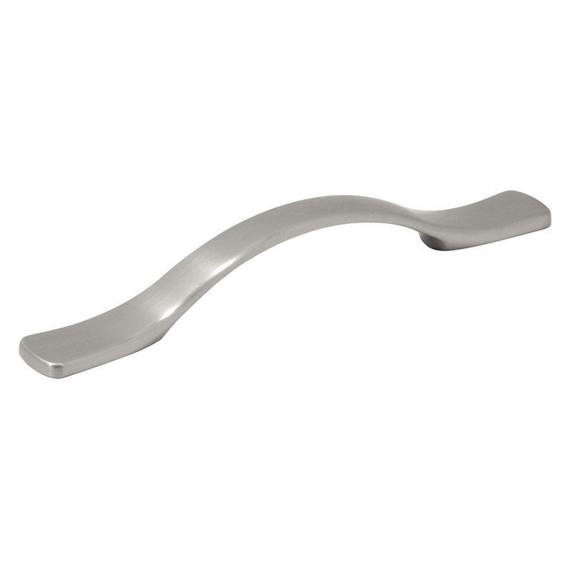 Poignées de tiroir Euro-Contemporary, poignées de tiroir à noyau solide pour portes d'armoires, 4 po, Nickel satiné