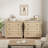 GarveeHome 3-Drawer Dresser - Tall Boho Dresser with Curved Legs, Rattan Accents, and Freestanding Storage for Living Room, Bedroom, Entryway, or Balcony (30" L x 15.8" W x 29.3" H)-114294611