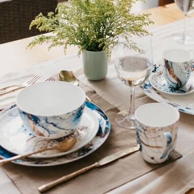 Wedgwood Butterfly Bloom Blue Peony Teacup & Saucer