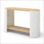 Table basse en bois à 2 niveaux pour le salon, facile à assembler et amp; Économie d'espace, naturel et amp; Blanc