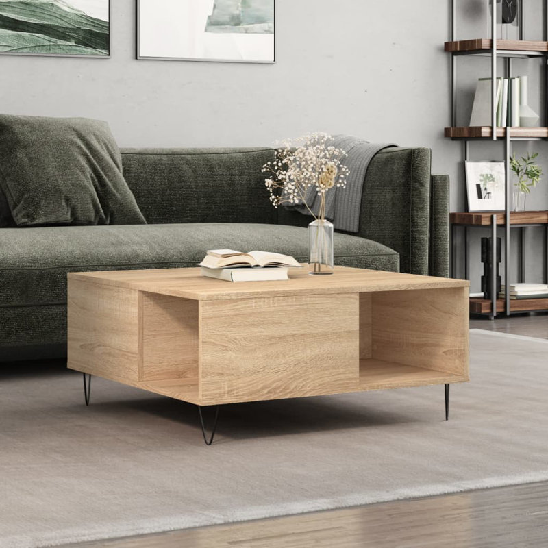 Insani Four Leg Coffee Table with Storage, Sonoma Oak