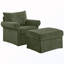 Ensemble de fauteuil d'appoint et repose-pieds 2 pièces CuddleWeave avec tissu chenille et rembourrage en mousse haute densité-129588756