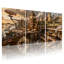 Fantasy & Sci-Fi, paysage urbain Steampunk avec tour de l'horloge et dirigeable, ensemble de 3 impressions sur toile-44088499