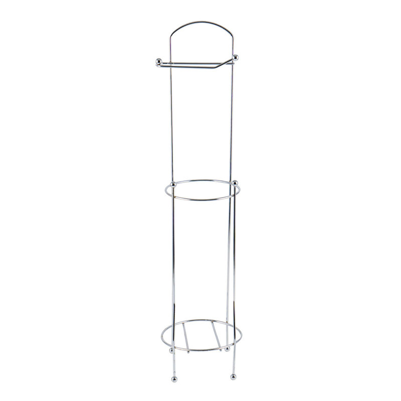 Support de rangement pour papier hygiénique en métal argenté de 26 po de hauteur