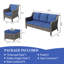 Ensemble de mobilier d'extérieur en rotin avec coussins Tojuana