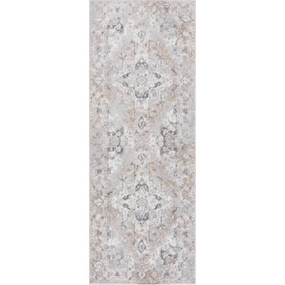 Brunetti Oriental Machine Washable Brown Area Rug
