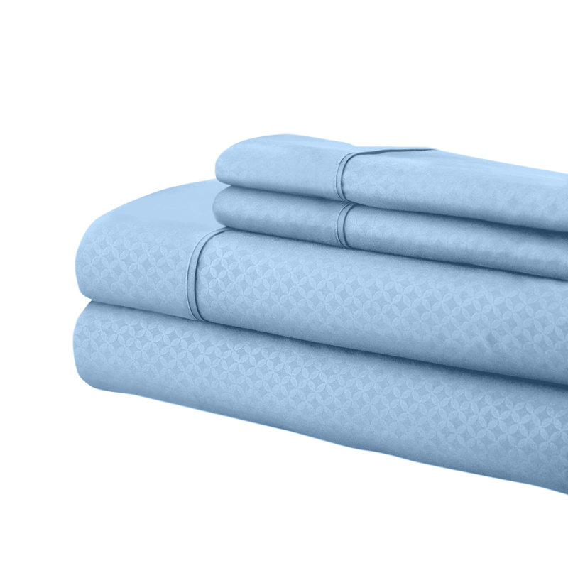 Microfiber Sheet Set, Blue, Twin Sheet Set + Fitted Sheet + 1 Pillowcase
