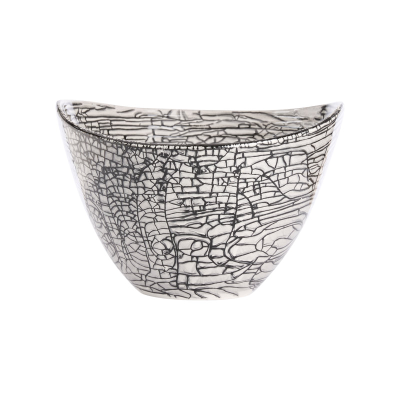 Handmade Decorative Bowl, Black/White