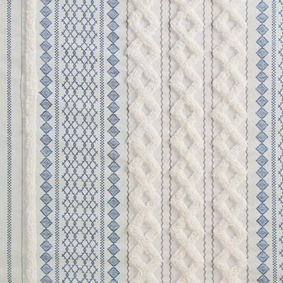 Cotton Printed Shower Curtain With Chenille