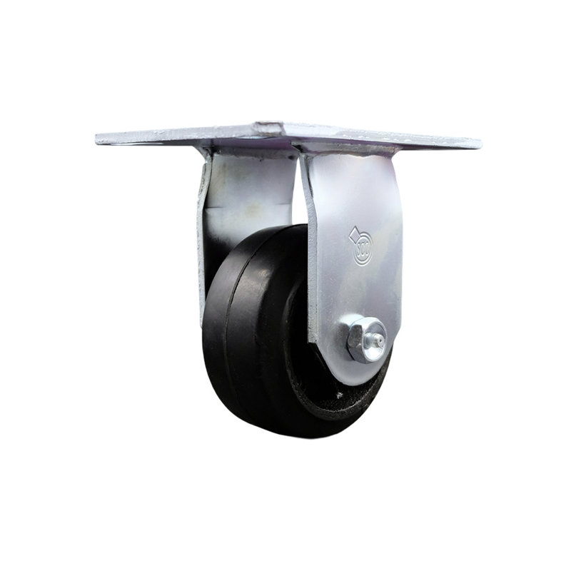 4 Inch Heavy Duty Top Plate Rubber on Steel Rigid Caster with Ball Bearing SCC