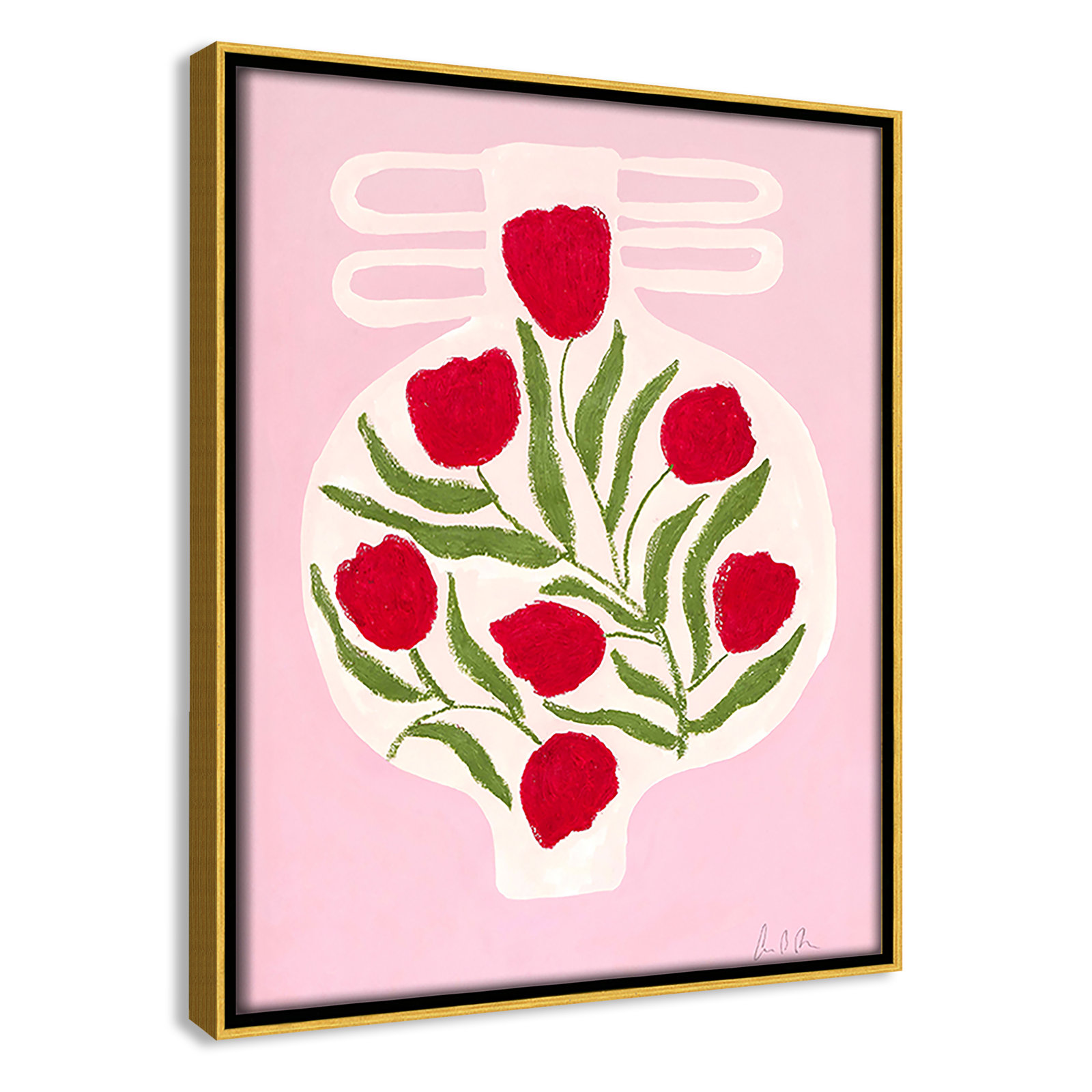 Vase No. 02 Print by Camilla Bergqvist, 11.5" H x 9.5" W, Gold
