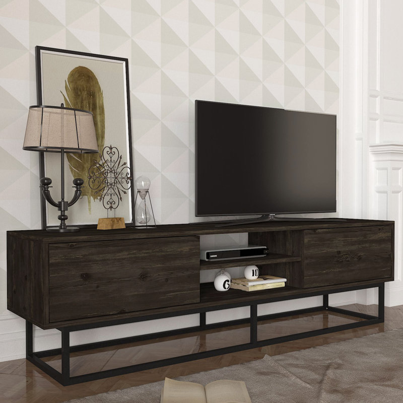 Crédence de rangement l 70,9 po Chanise, Bois brun foncé