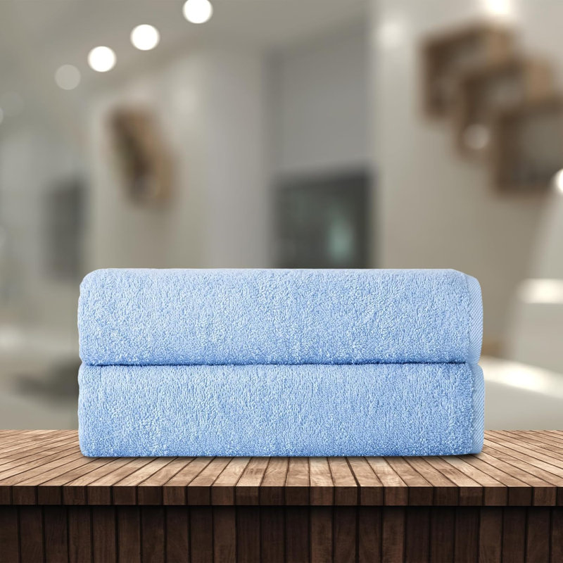 Premium 100% Cotton Bath Towels Set of 2 Super Soft & Absorbent Towels for Kids & Babies 30"x56" Luxurious Comfort