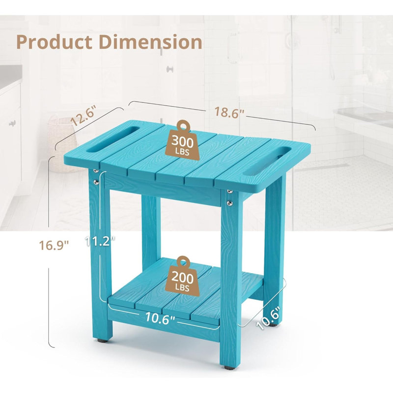 Tabouret d'appoint Alban, Bleu ciel