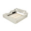 Grand lit beige avec fonctionnalité de massage, audio, chargement et tiroir de rangement pour bijoux pour chambre à coucher de luxe en tout confort