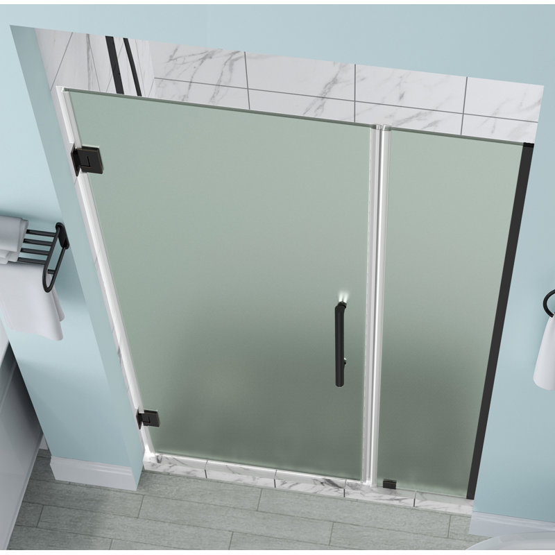 Belmore 59" x 72" Frameless Shower Door, Oil Rubbed Bronze, Clear
