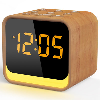 Digital Electric Tabletop Clock in Brown