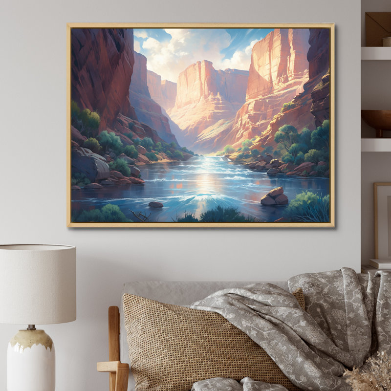 " Desert Stream Beauty ", Natural Floater Framed, 16" H x 32" W x 1" D