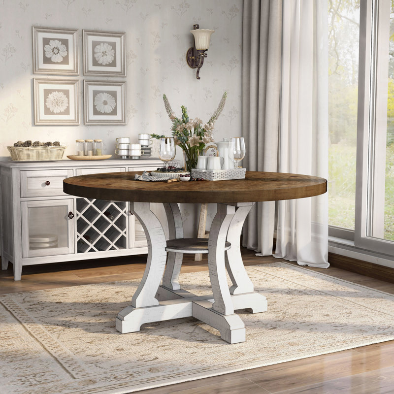 Table de salle à manger Joanie, Oak Wood/White