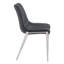 Ensemble de deux chaises d'appoint de salle à manger rembourrées en similicuir noir et argent-349567854-349567852