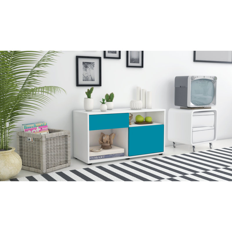 Stephan 92 cm W Chest of Drawers, Turquoise / Matte White
