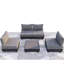 Ensemble modulaire de patio en aluminium 5 pièces avec chaises modulaires et table basse