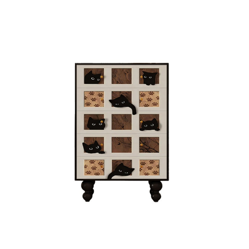 Commode de rangement en bois à cinq tiroirs