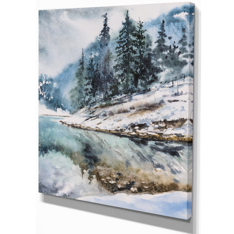 «Mountain Hill Reflection in Water», reproduction sur toile tendue, H 20 po x l 12 po x P 1po