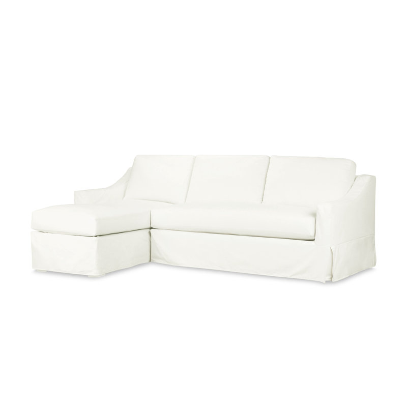 Canapé modulaire 2 pièces Cranbrook, Bayou toile lavable blanc cassé, Accoudoir à gauche (vu de face)