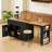 85.5" Kitchen Island with Extendable Dining Table-1271669619