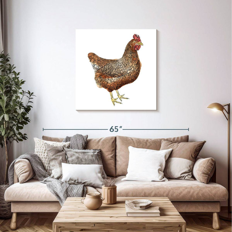 Crowle Brown Chicken, 36" H x 36" W