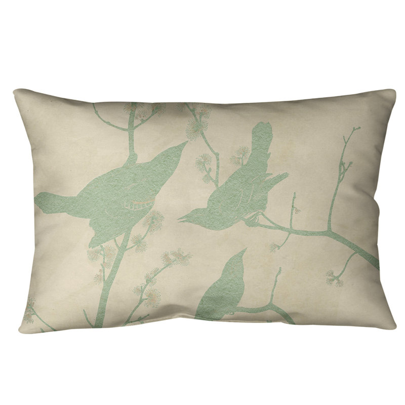 Coussin lombaire à oreilles starling, Jaune / vert, Faux lin