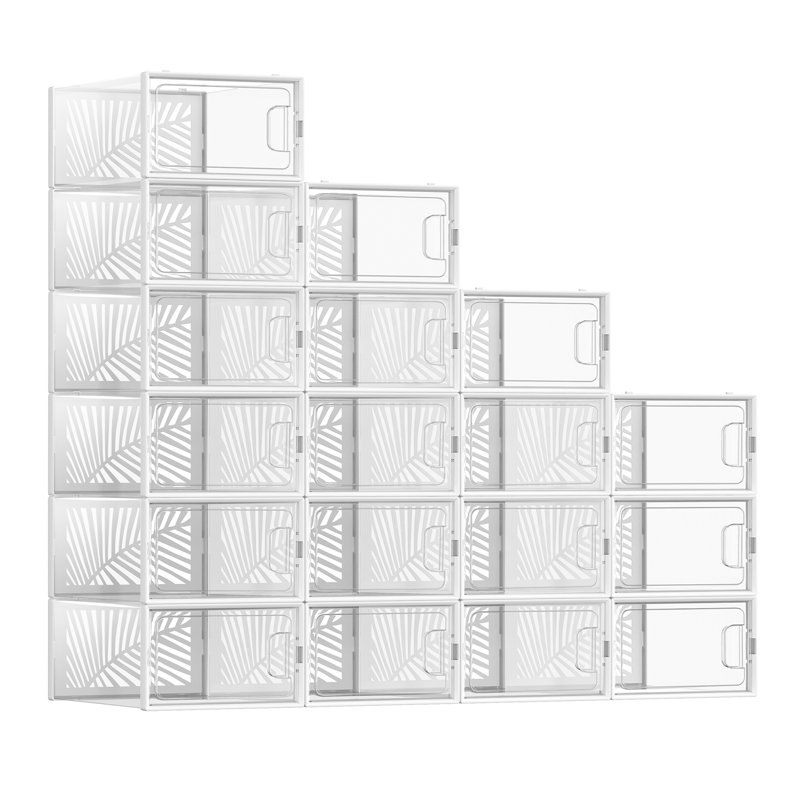 Stackable Shoe Storage Box, White