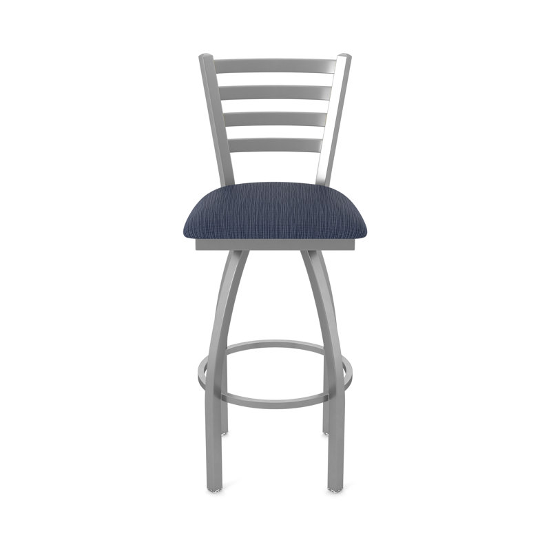 Jackie Swivel Stool, Stainless, Counter Stool (25" Seat Height), Fabric-Graph Anchor