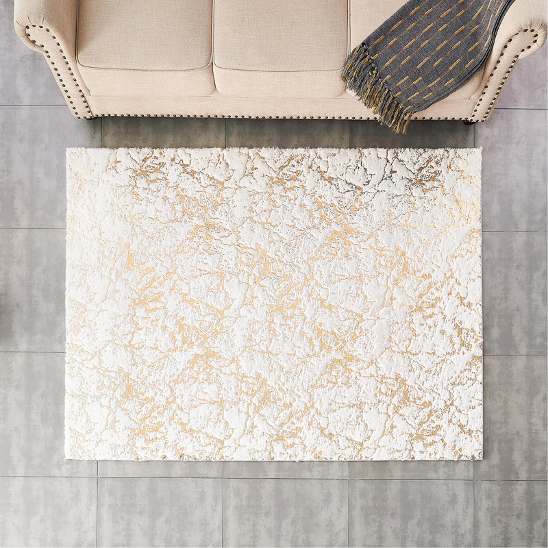 Tapis en fausse fourrure Chinchilla, Rectangle 7 pi 6 po x 10 pi 6 po