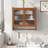 24.8"Glass Door Vintage Double Door Wall Cabinet With Three Tiers Of Storage With Towel Rack, For Bathroom, Kitchen,Dining Room,Brown-2050043187
