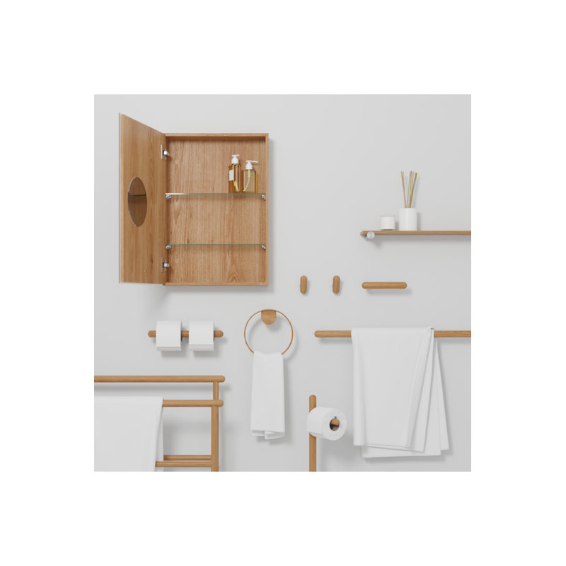 Yoku Floor Mounted Towel Stand, Dark Walnut