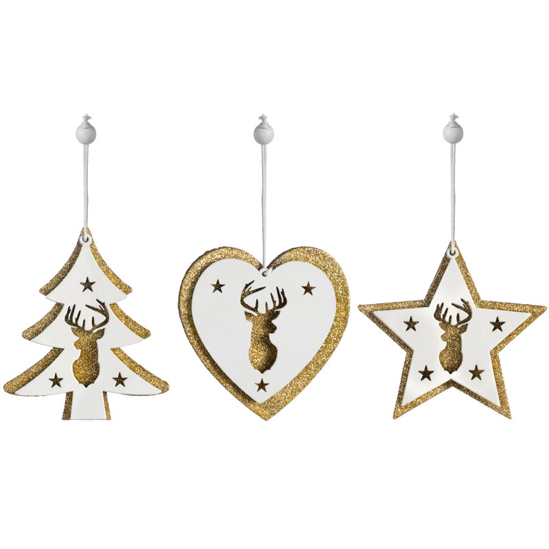 Wood Astrology & Stars Holiday Shaped Ornament