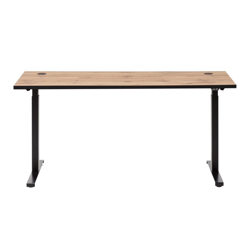 Gregson Adjustable Metal Base Standing Desk, Brown
