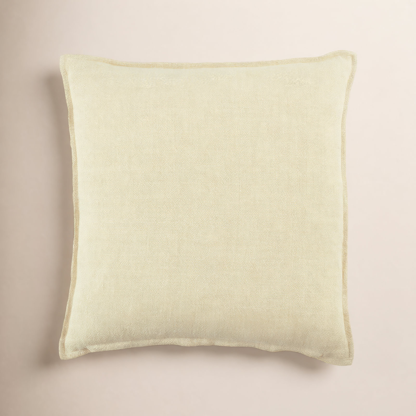 Burbank Linen Throw Pillow, Cream, Polyester/Polyfill, 22" x 22"