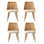 Ensemble de 4 chaises de salle à manger rembourrées en rotin PE