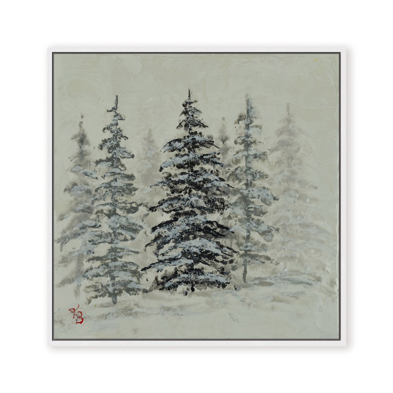Nature Inspired "Serene Grove" Canvas Wall Art By , 12" H x 12" W, Framed Canvas, White