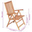Chaise de patio inclinable en teck Billingsley