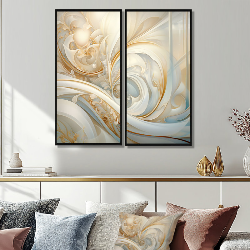 «Tender Whirling White Illustration IV - Abstract Spirals», art mural sur toile, 32" H x 32" W, Black