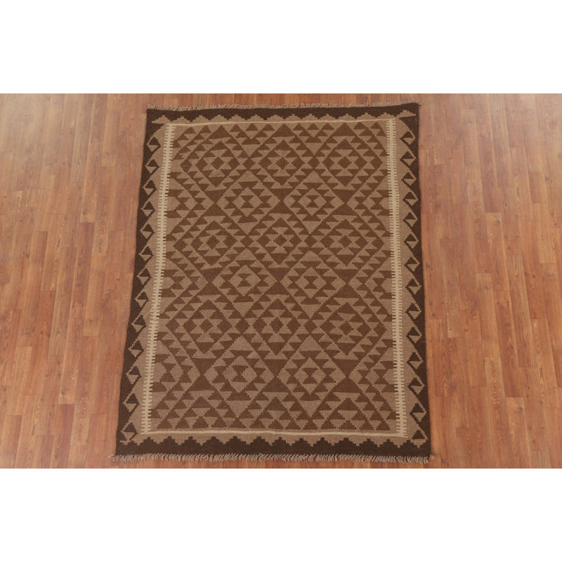 Reversible Wool Kilim Area Rug 4x6