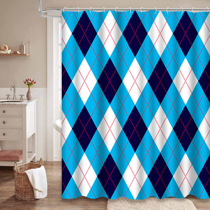 Rideau de douche Tartan, L 72 po x l 78 po