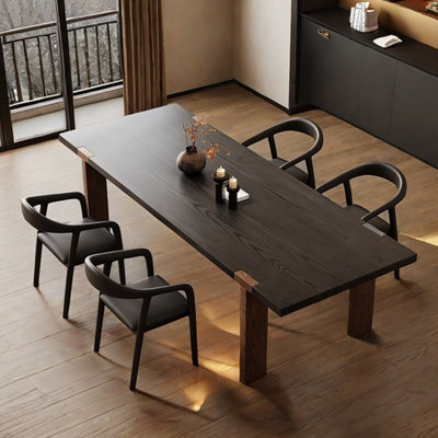 Ash wood dining table household solid wood