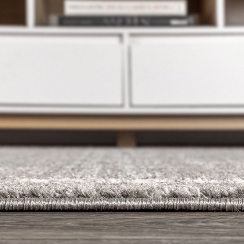 Bradt Moroccan Beni Souk Gray/Cream Rug, Rectangle 4' x 6'